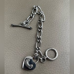 Vintage Juicy Couture Silver Heart Pendant Bracelet